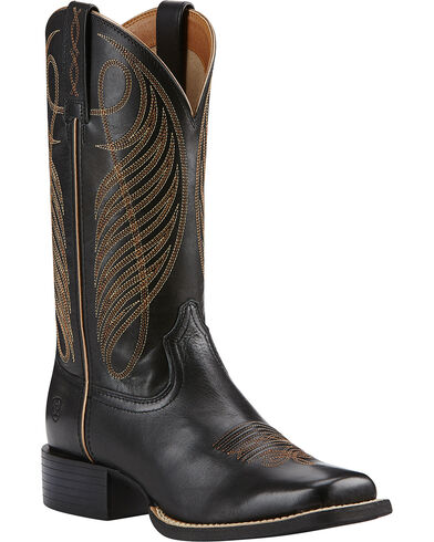 toe square ariat round boots cowgirl sheplers swipe womens