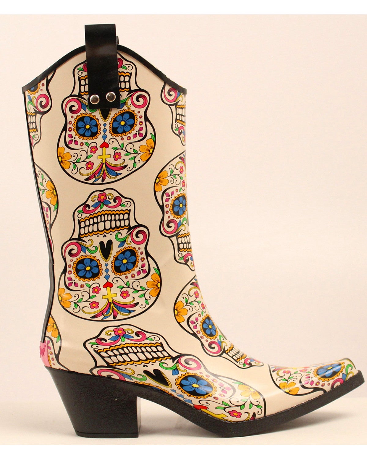 sugar skull rain boots