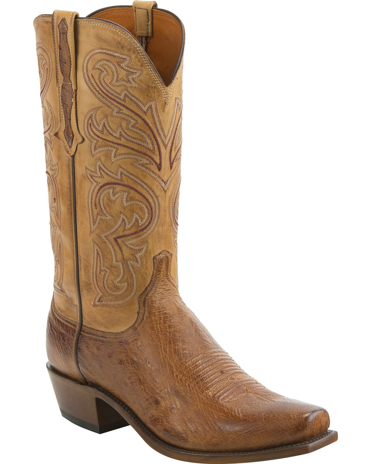 Lucchese Men's Handmade Nathan Smooth Ostrich Leather Western Boots Square Toe Sheplers