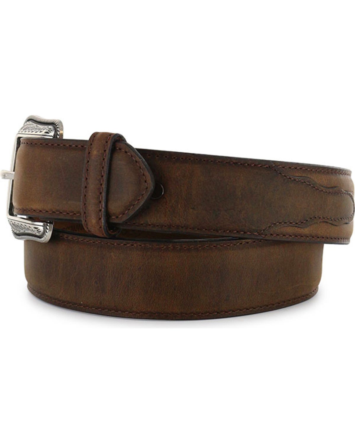 3D Men's 1 1/2" Brown Genuine Leather Belt Sheplers