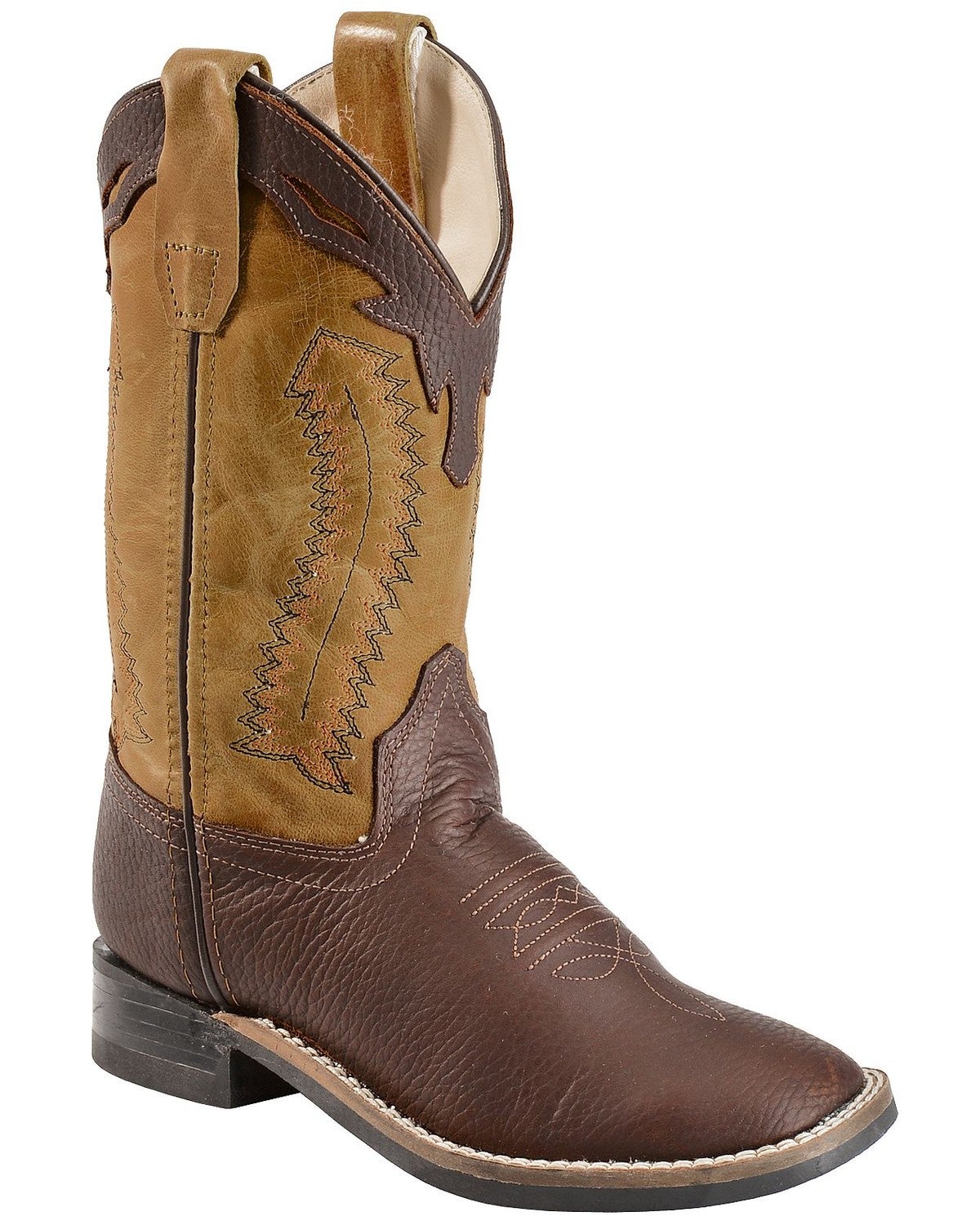 Old West Youth Boys' Thunder Olive Cowboy Boots Square Toe Sheplers