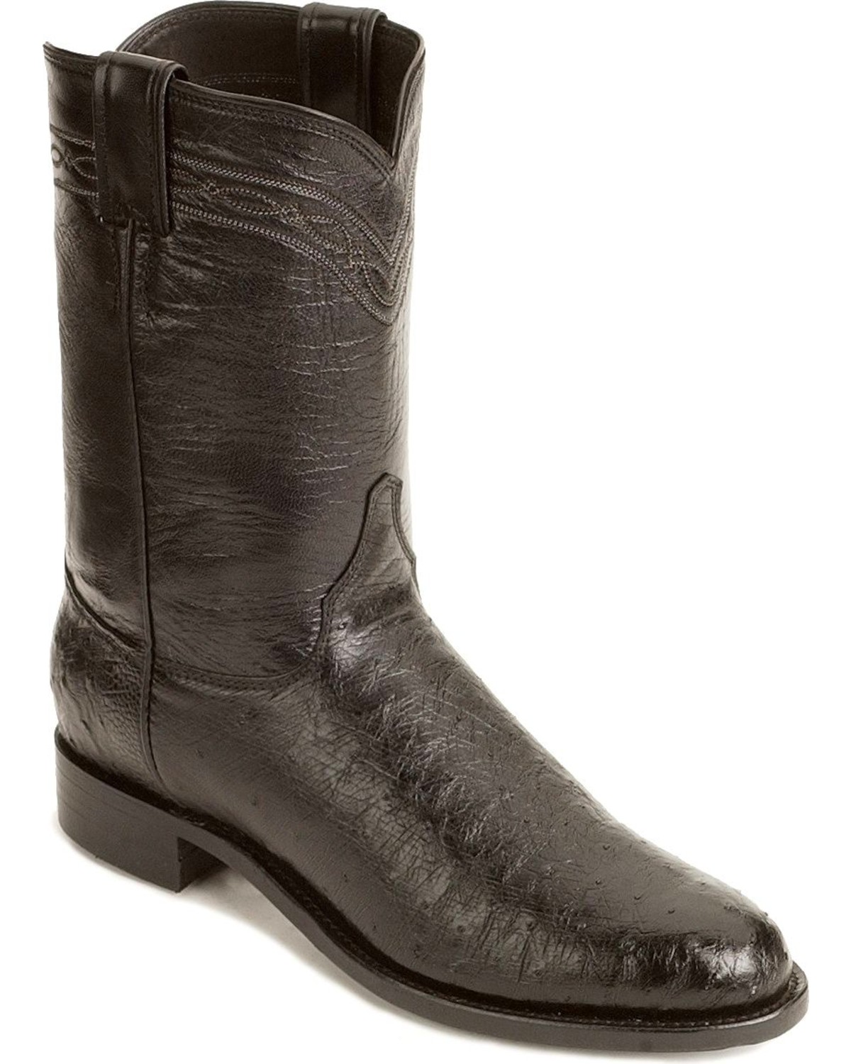 Justin Smooth Ostrich Roper Cowboy Boots | Sheplers