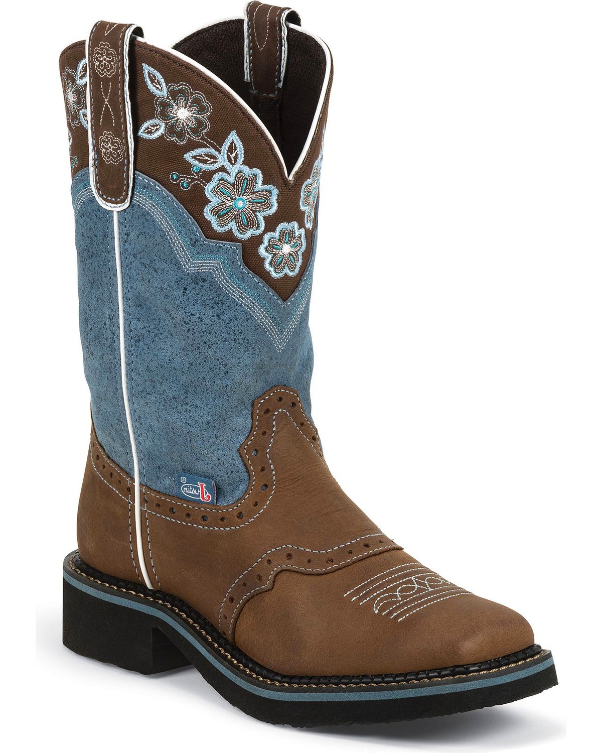 western boots blue