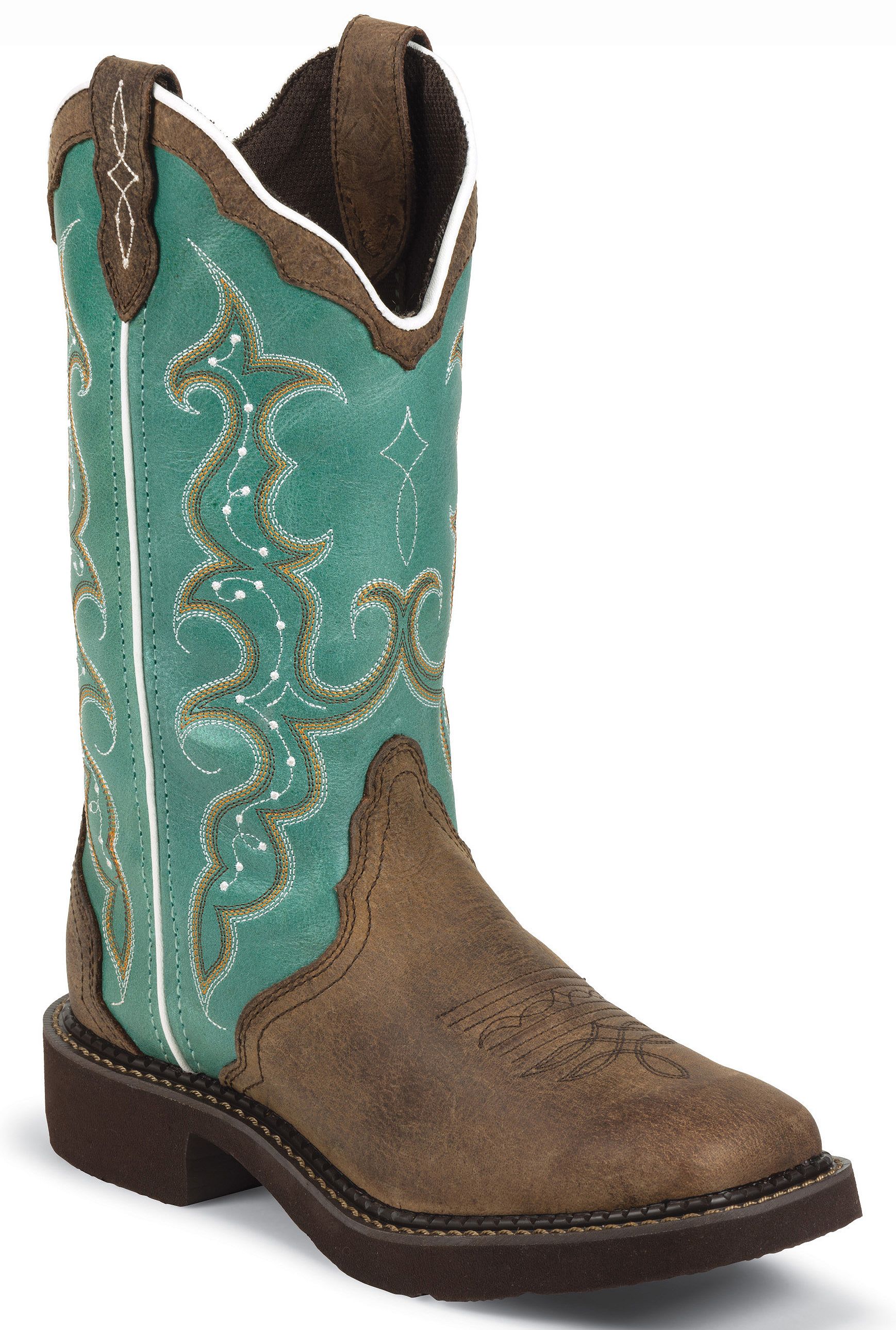 black and turquoise cowboy boots