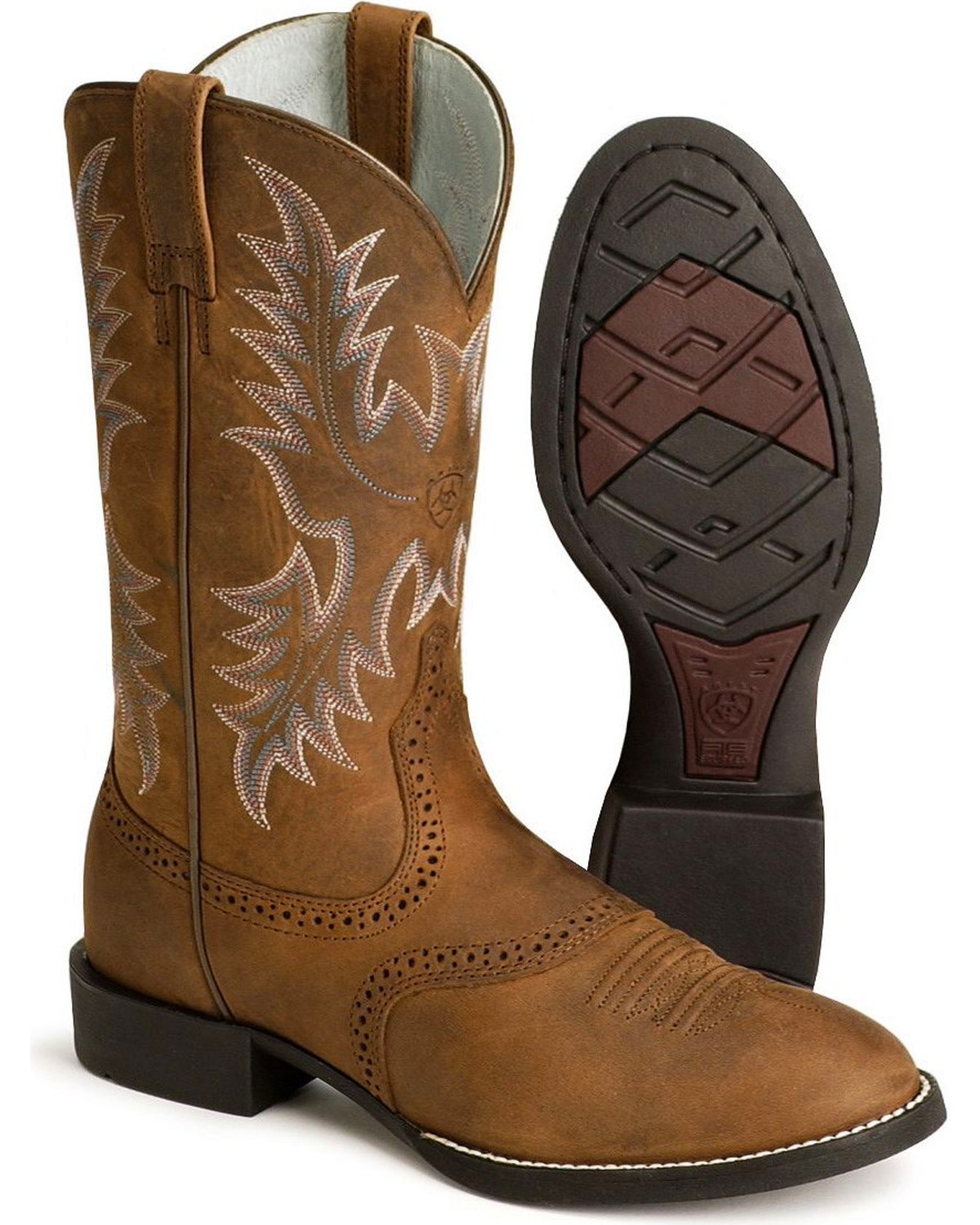 Ariat Heritage Stockman Saddle Vamp Cowgirl Boots - Round Toe ...