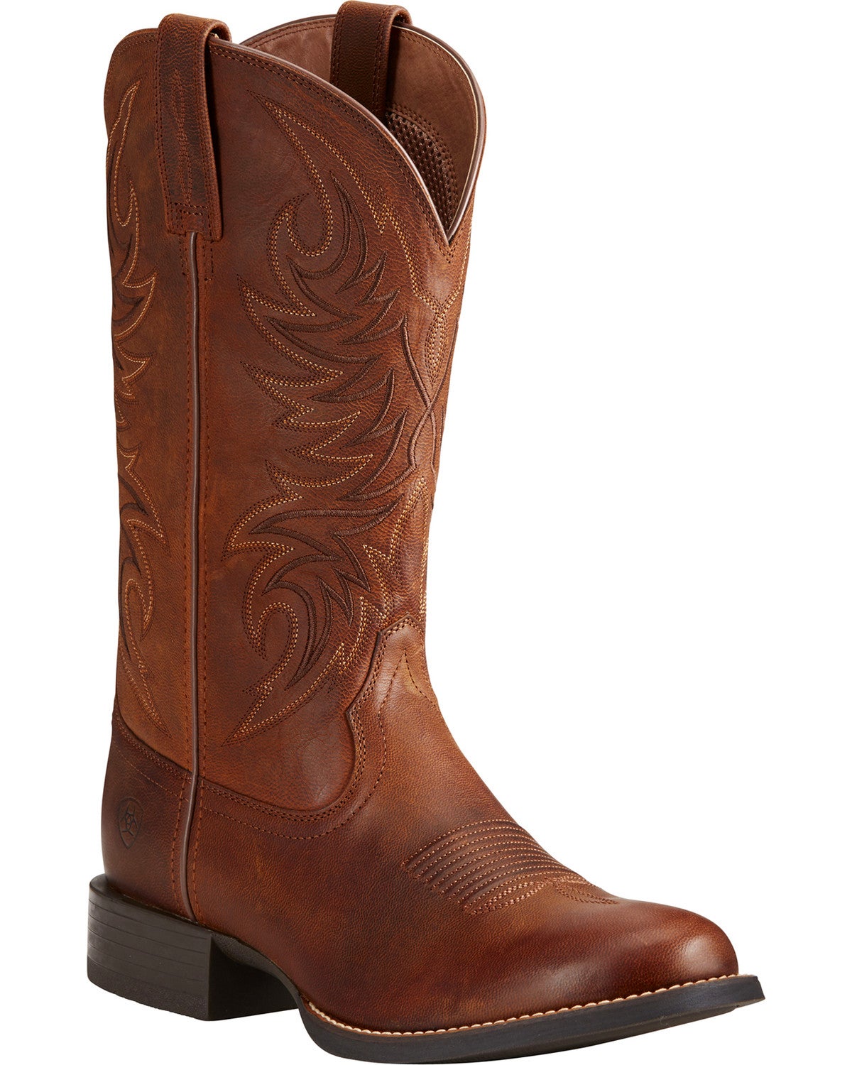 Ariat Men's Sport Horseman Brown Cowboy Boots Round Toe Sheplers