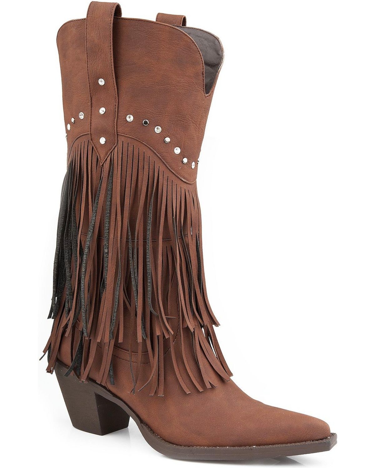 Roper Rhinestone Fringe Cowgirl Boots Pointed Toe Sheplers