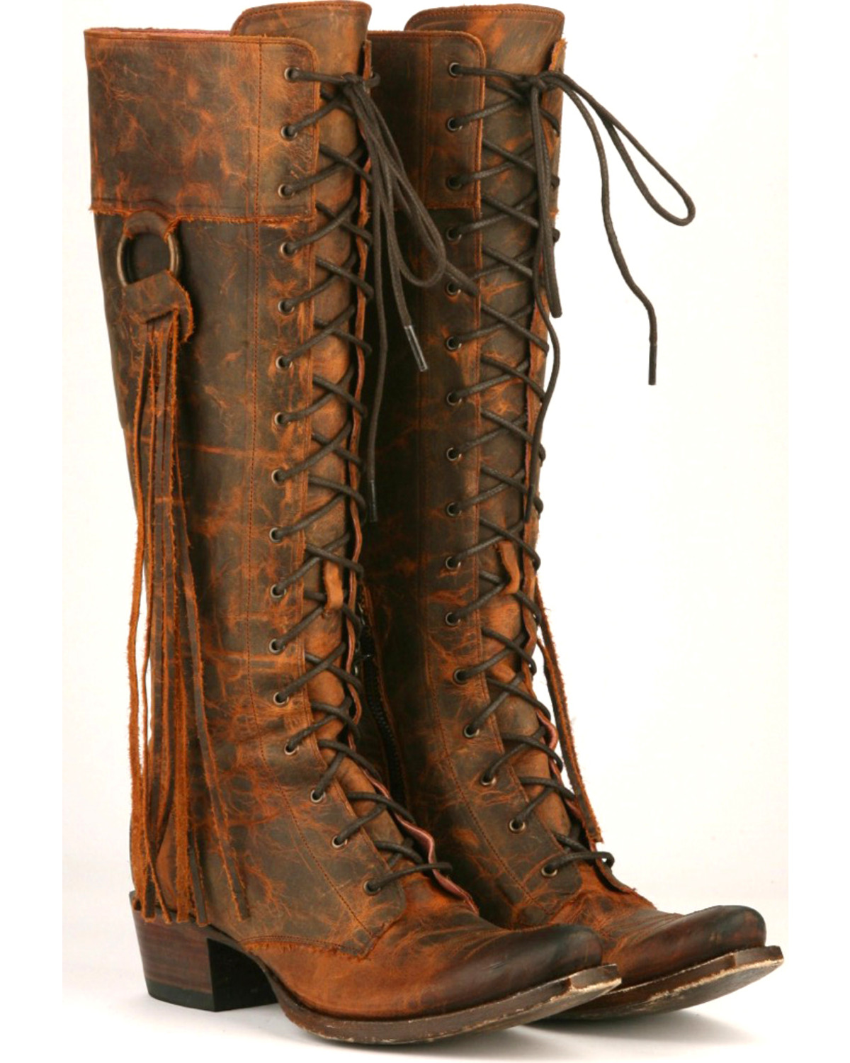 boots with lace up back