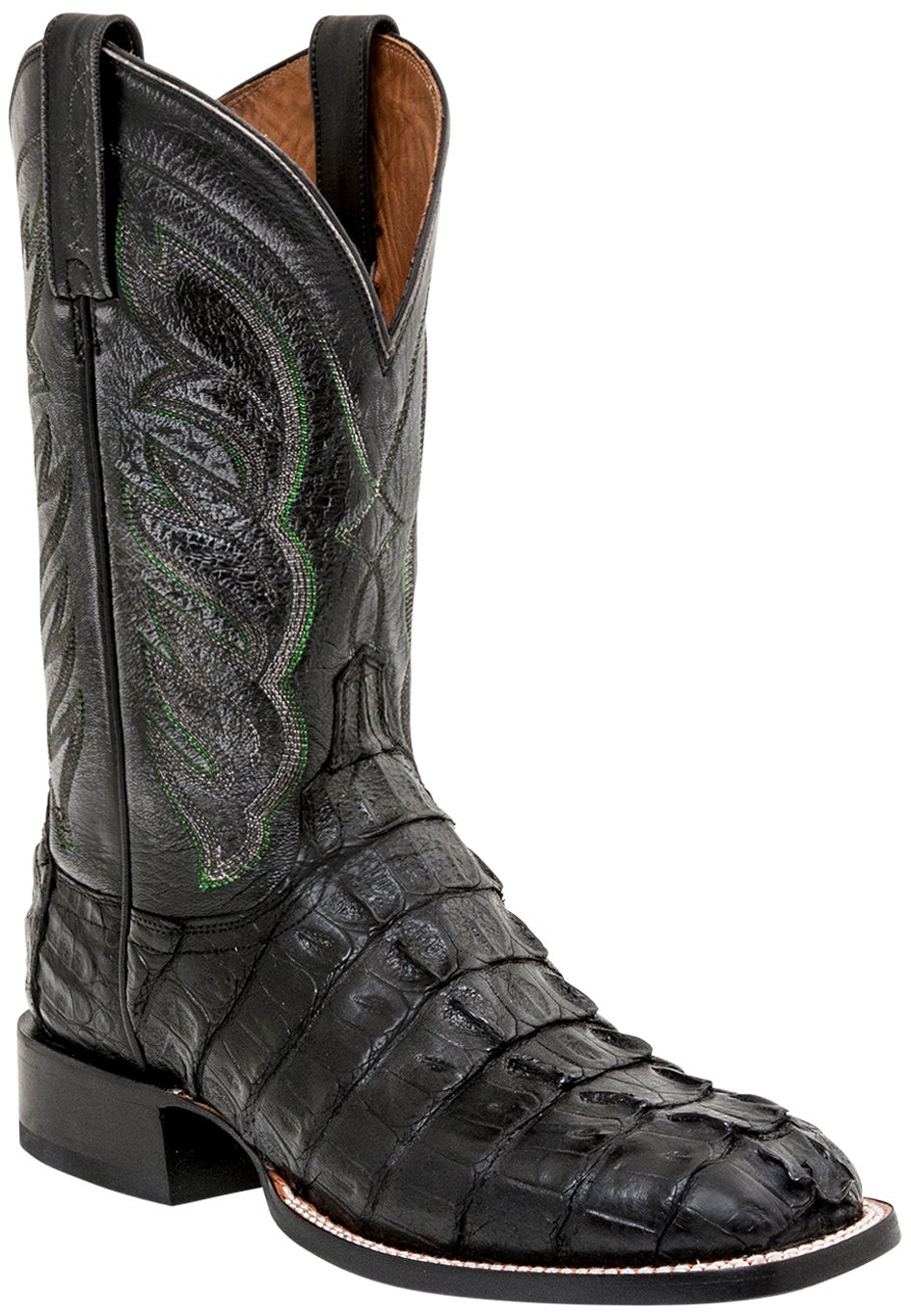 Lucchese 1883 Landon Hornback Caiman Tail Cowboy Boots - Square Toe
