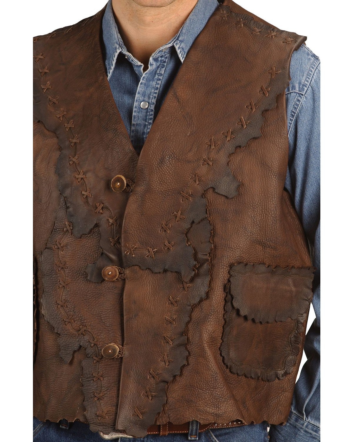 Kobler Antiqued Leather Vest Sheplers