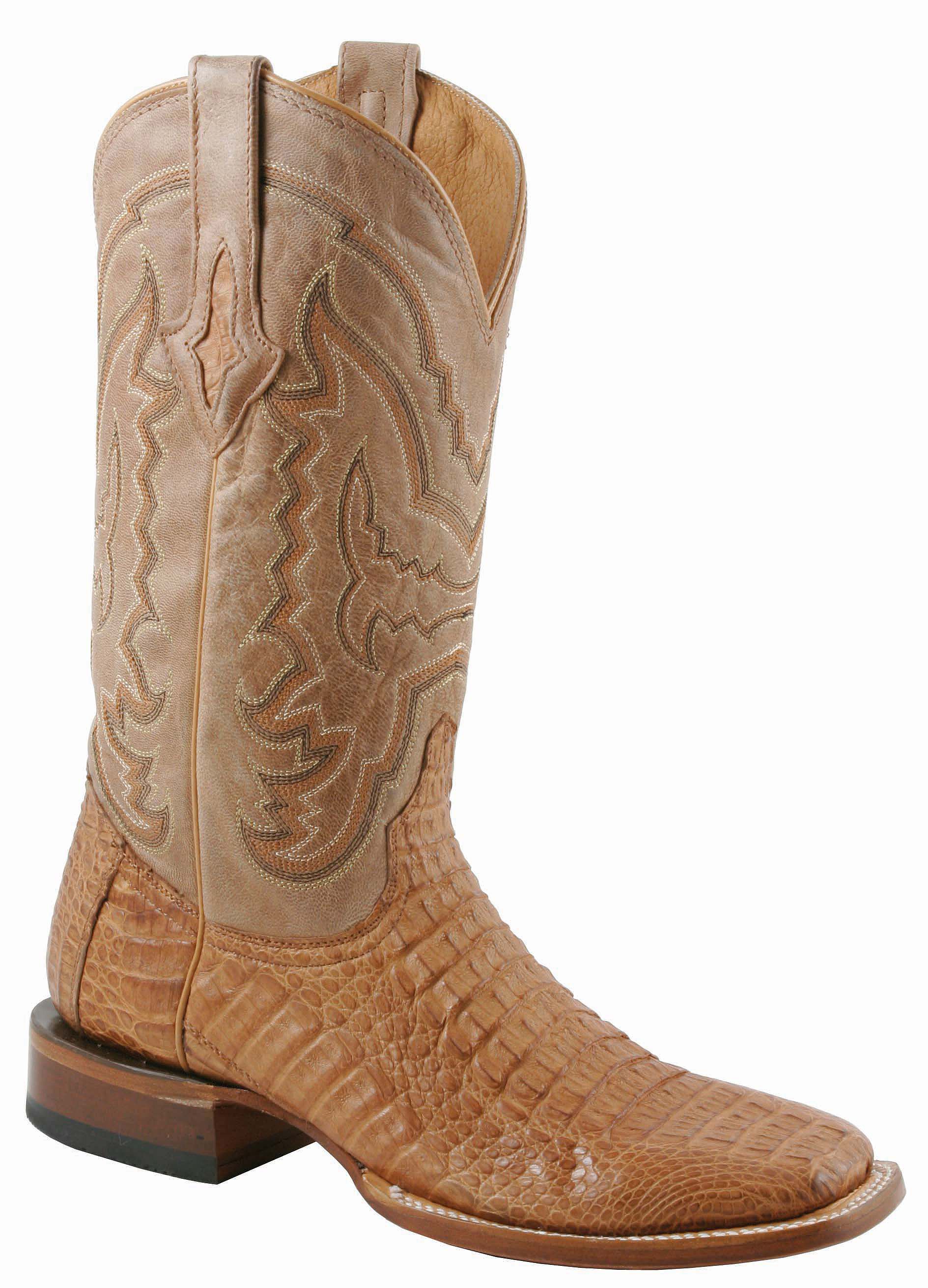 Lucchese Handcrafted 1883 Hornback Caiman Cowboy Boots - Square Toe