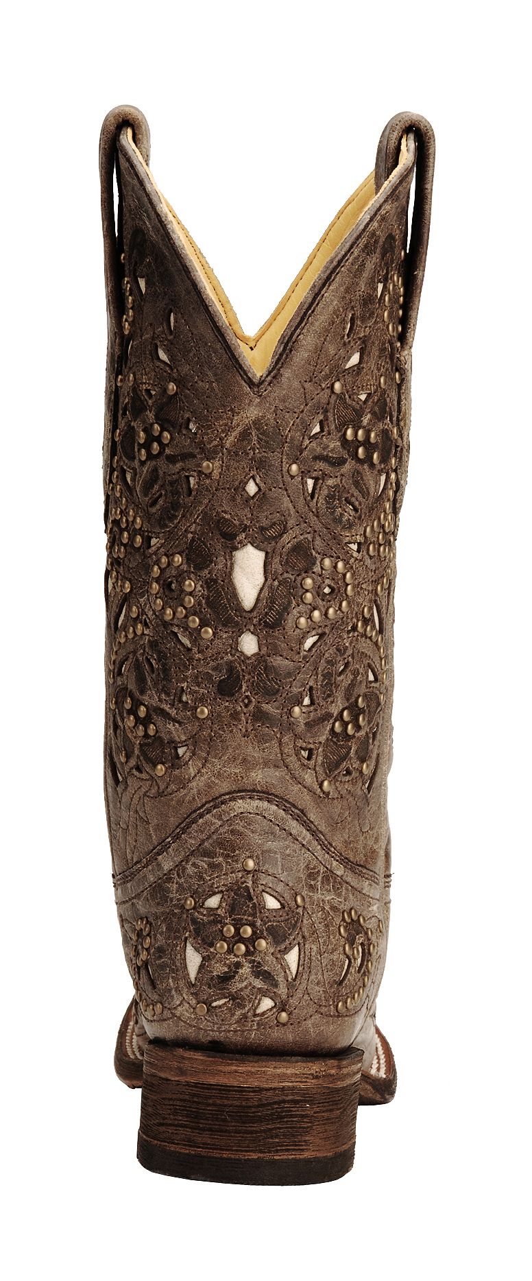 Corral Studded Bone Inlay Crater Cowgirl Boots Square Toe Sheplers