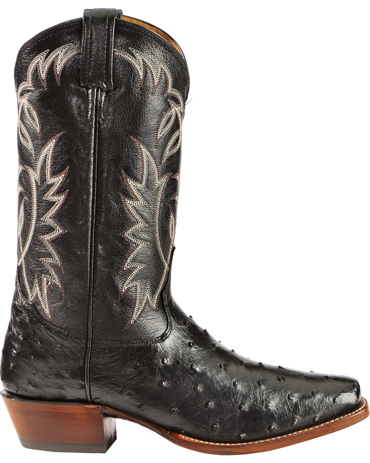 tony lama full quill ostrich boots square toe