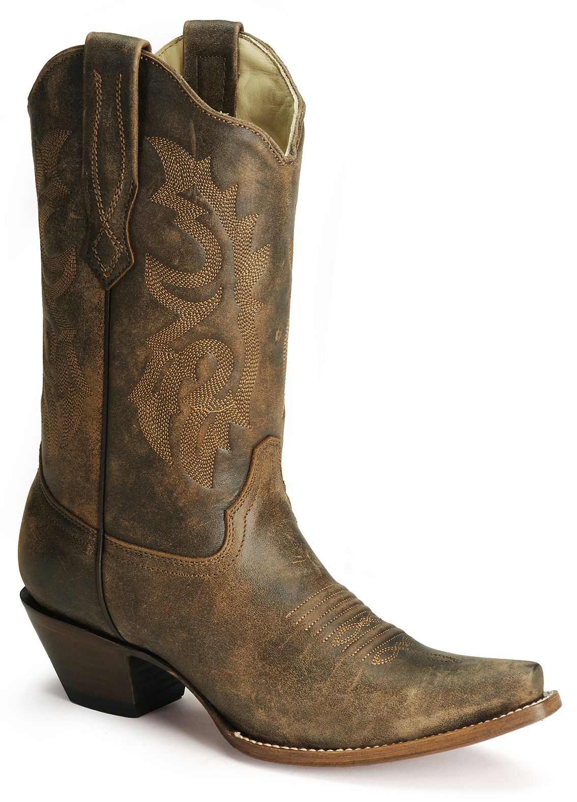 distressed women's cowboy boots