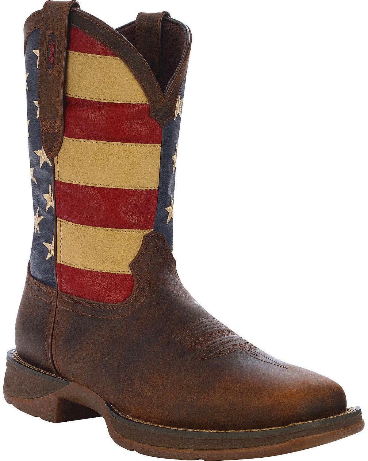 Durango Rebel Men's American Flag Cowboy Boots Square Toe Sheplers