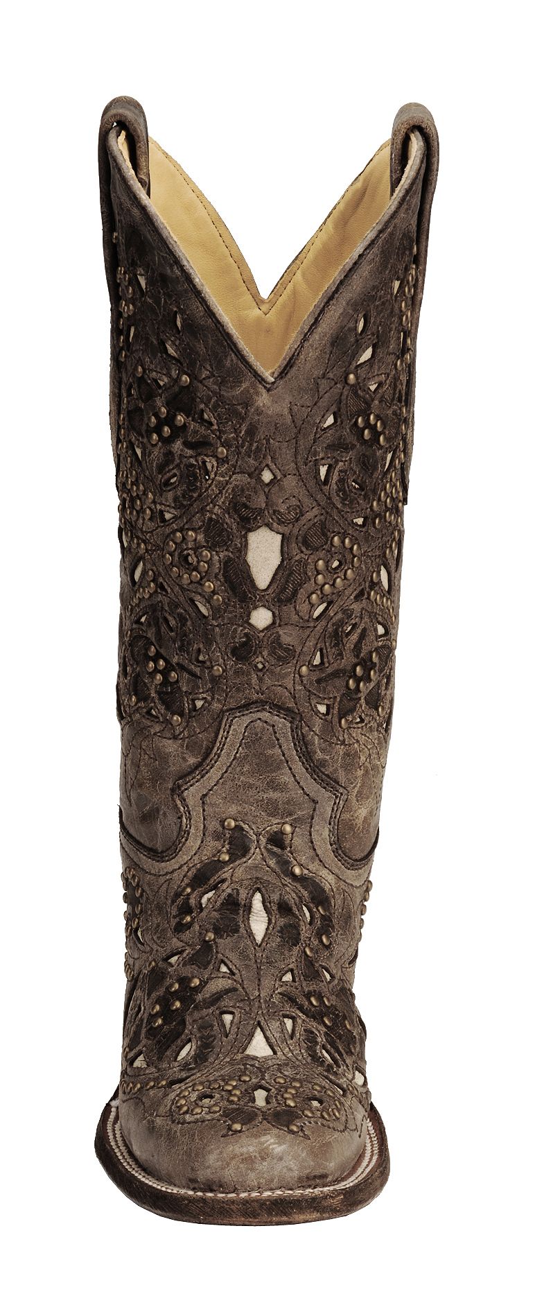 Corral Studded Bone Inlay Crater Cowgirl Boots Square Toe Sheplers