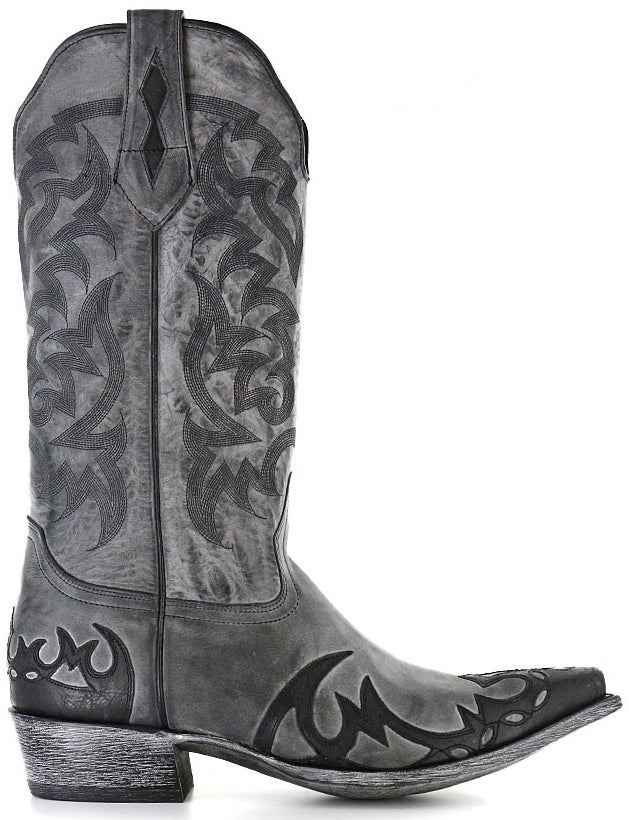 Moonshine Spirit Men's Distressed Grey Cowboy Boots Snip Toe Sheplers