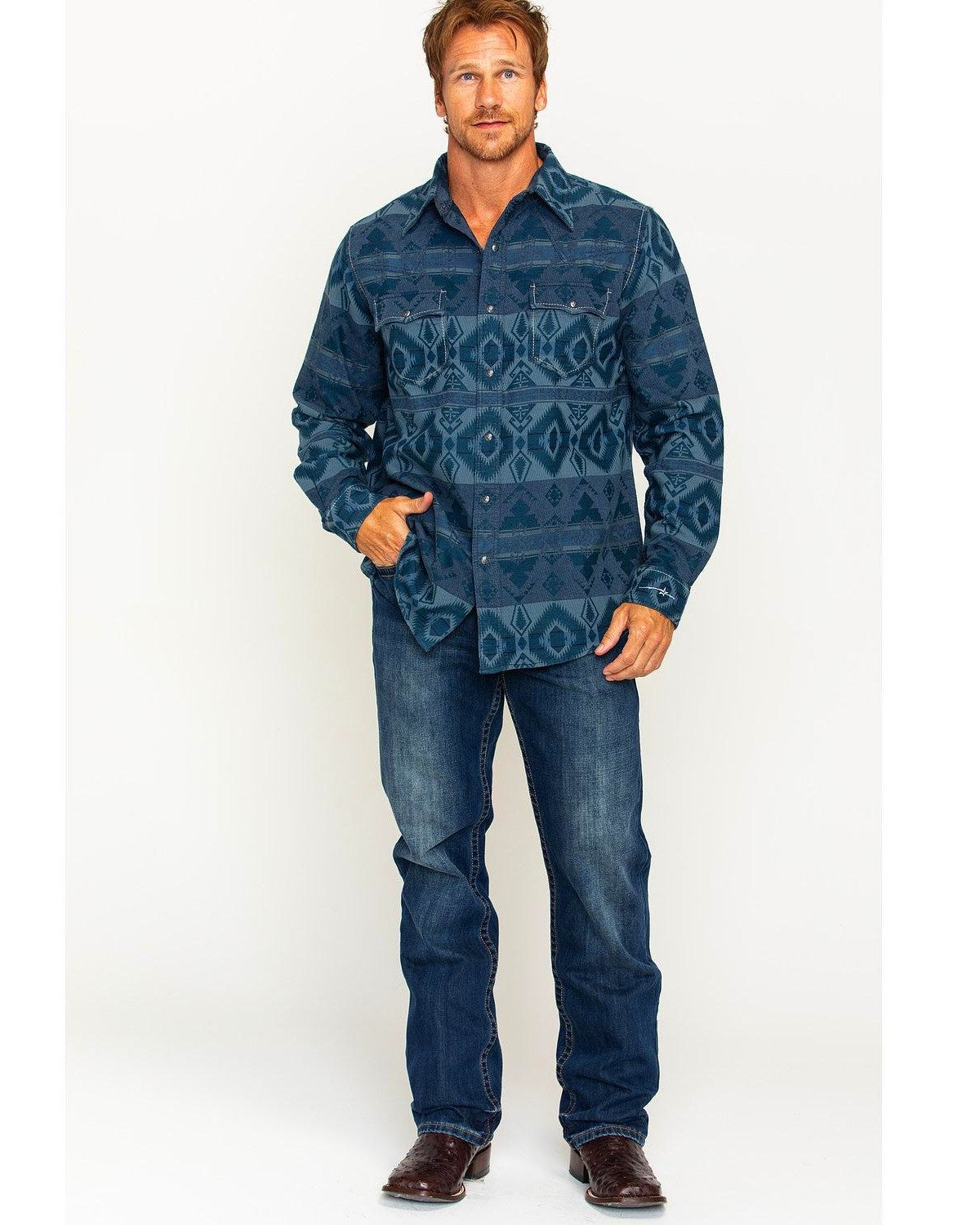 Ryan Michael Men's Blanket Jacquard Shirt Sheplers