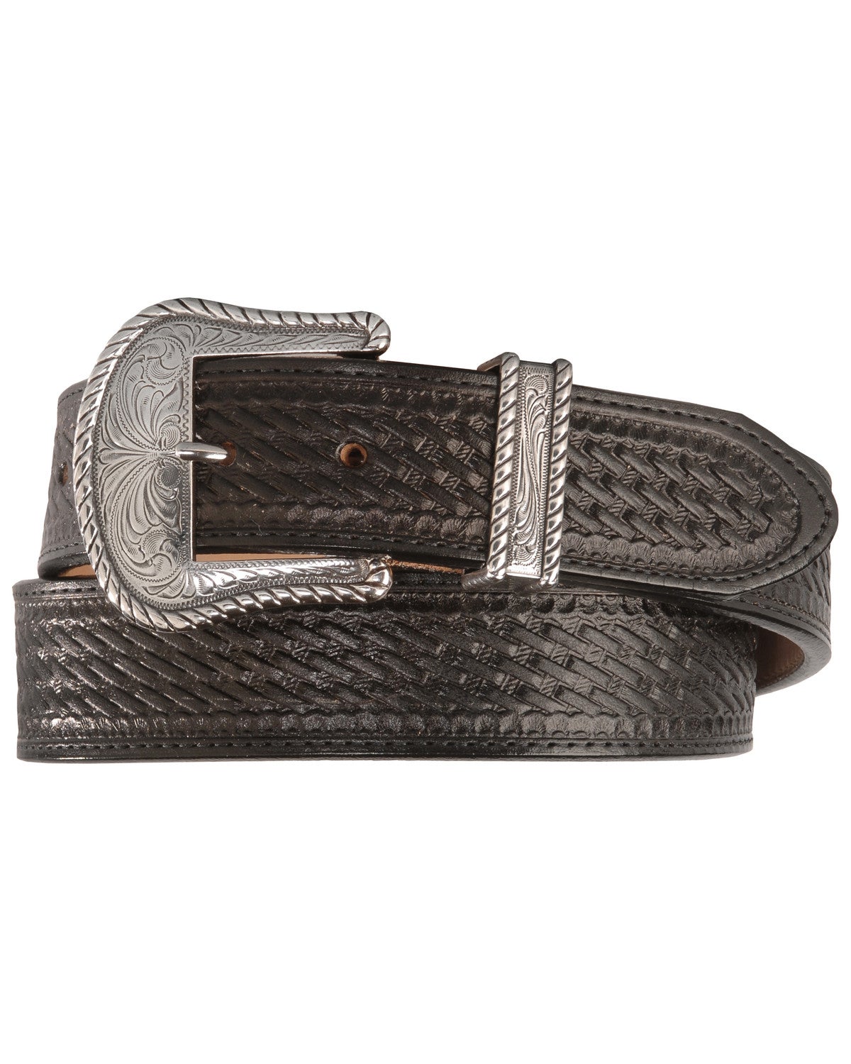 Justin Bronco Basketweave Leather Belt Sheplers