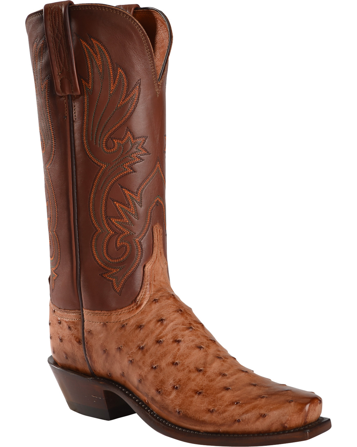 Lucchese Women&#39;s Handmade Brown Dolly Full Quill Ostrich Western Boots - Square Toe | Sheplers