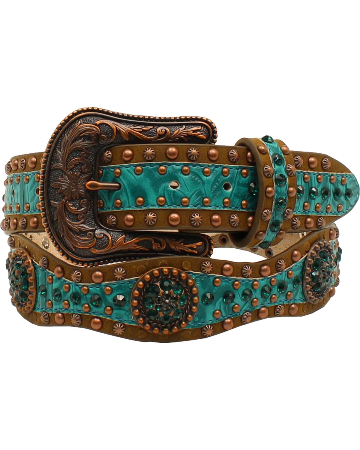 Ariat Scallop Floral Embossed Concho Belt Sheplers