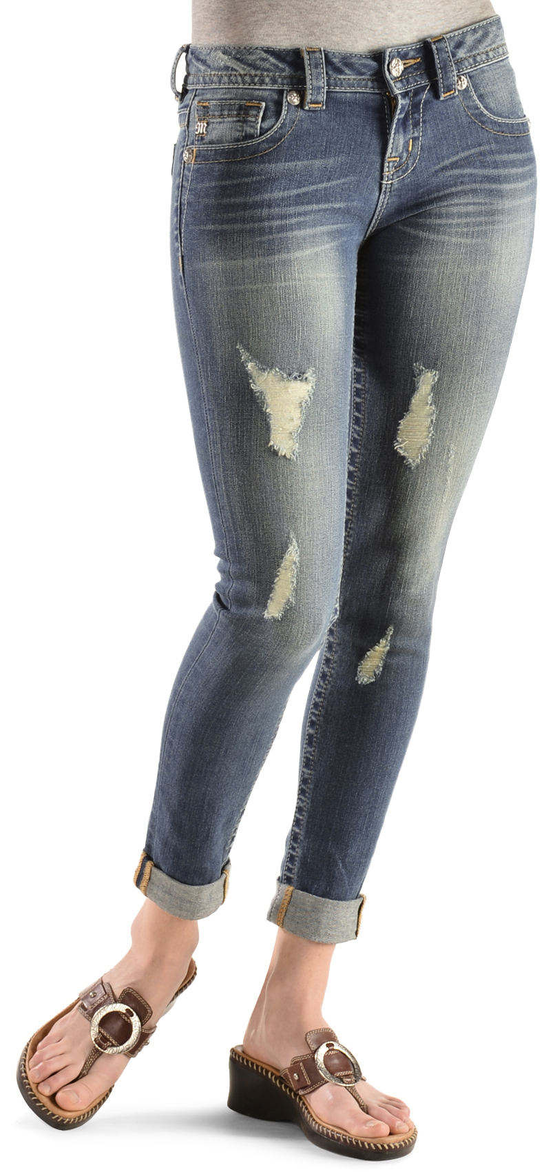 cuffed skinny jeans