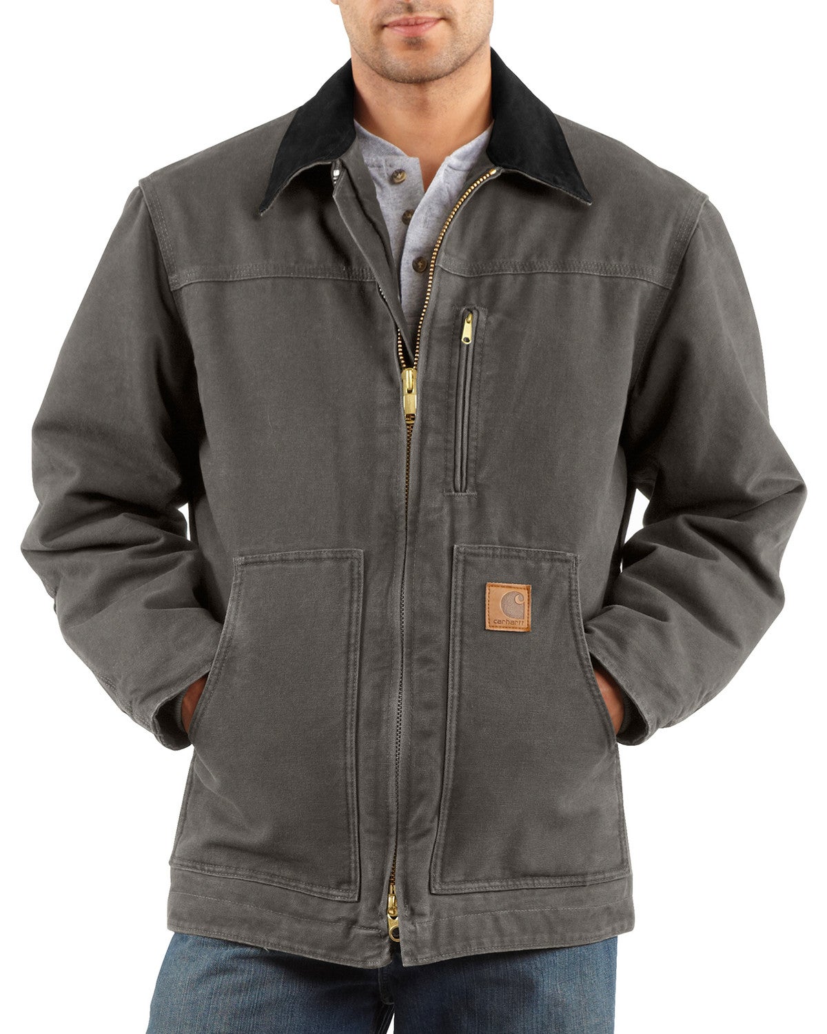 Carhartt Men's Grey Sandstone Ridge Coat Tall Sheplers