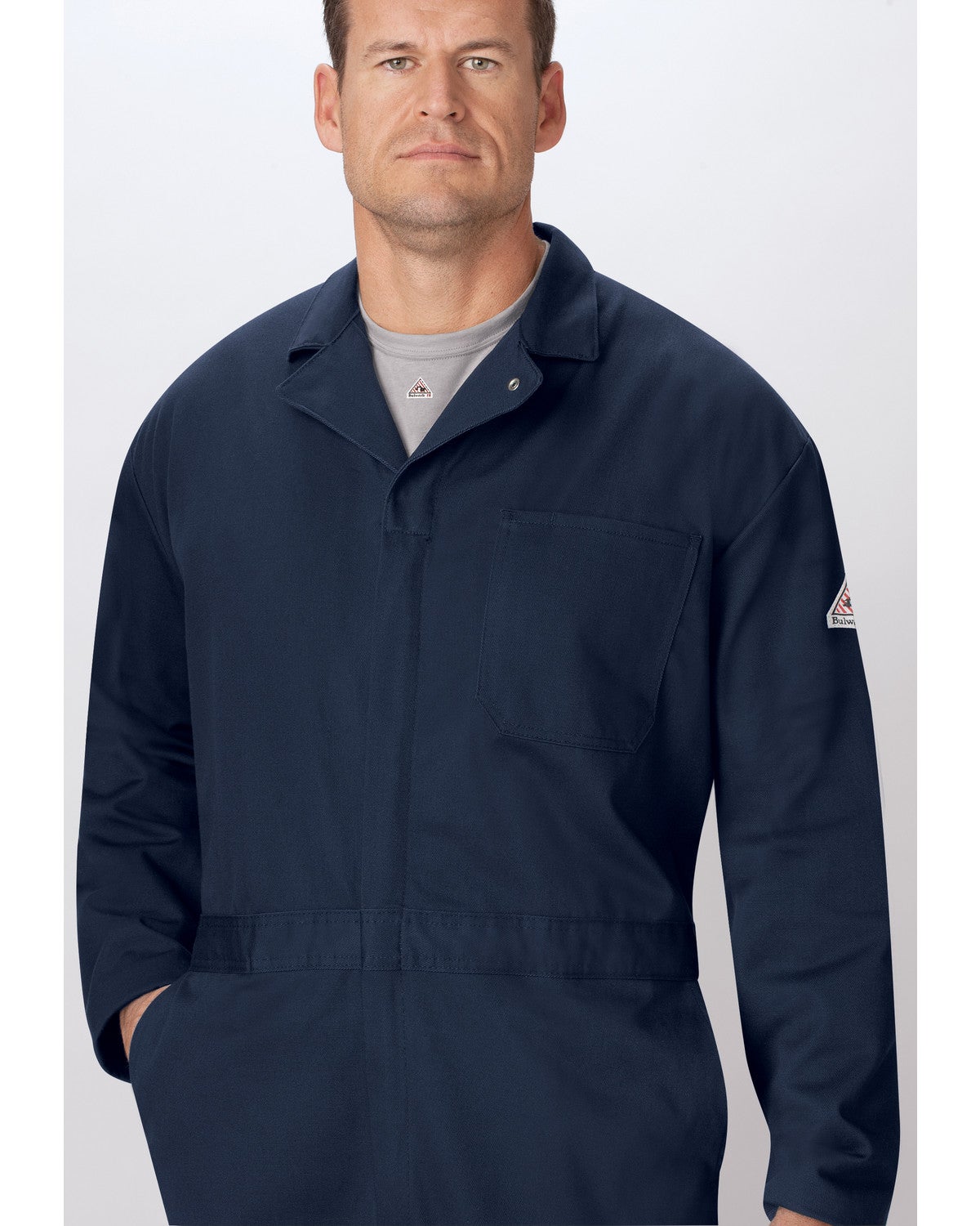 Bulwark Men's Navy Flame Resistant Excel Classic Coveralls Sheplers