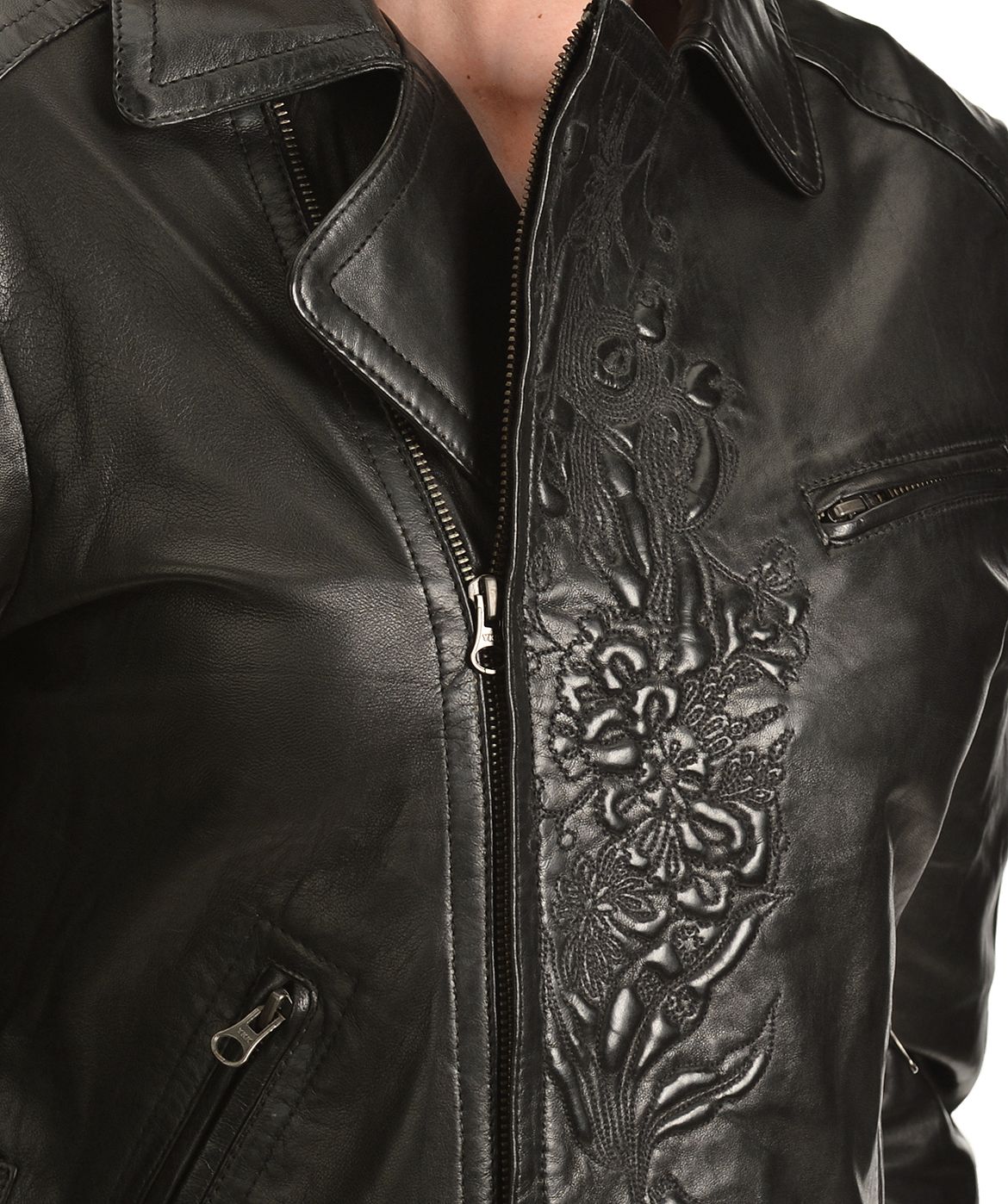 Scully Embossed Leather Jacket Sheplers