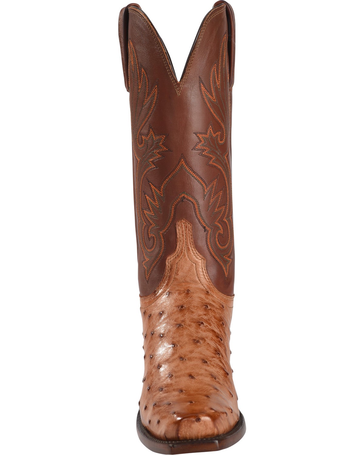 Lucchese Women's Handmade Brown Dolly Full Quill Ostrich Western Boots