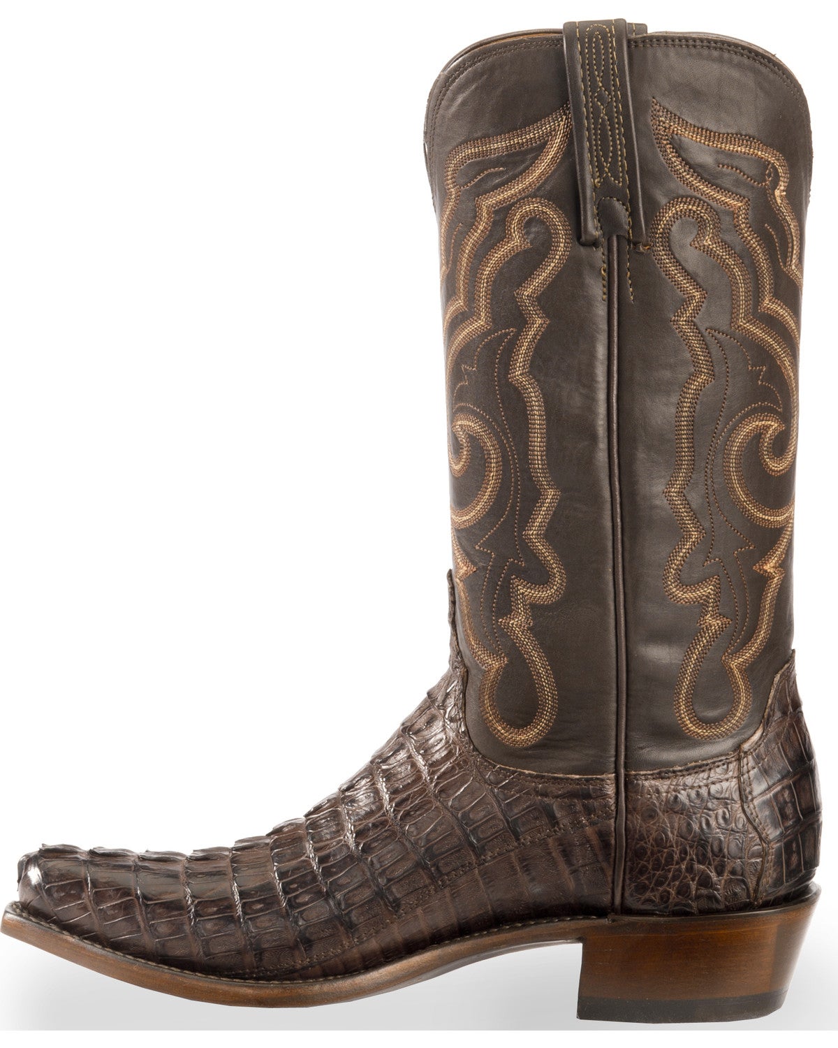 Lucchese Men's Handmade Brown Franklin Hornback Caiman Tail Boots