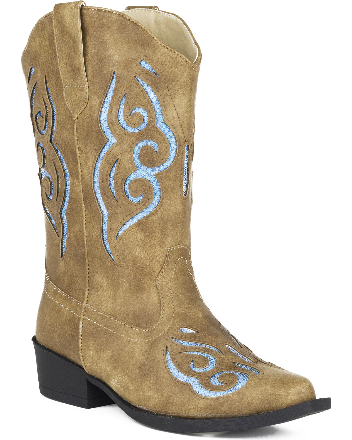 blue sparkly cowgirl boots
