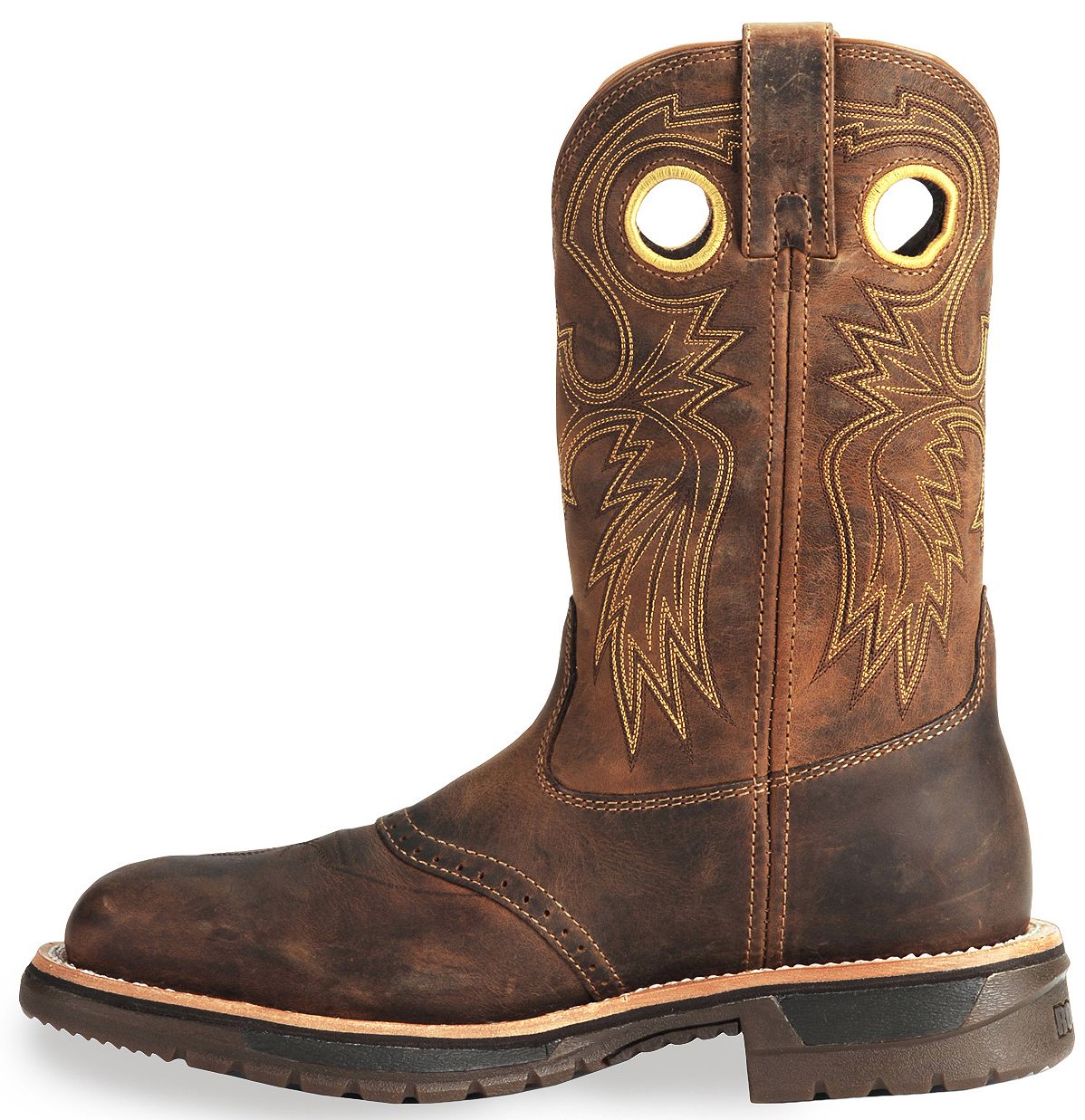 square toe steel toe work boots