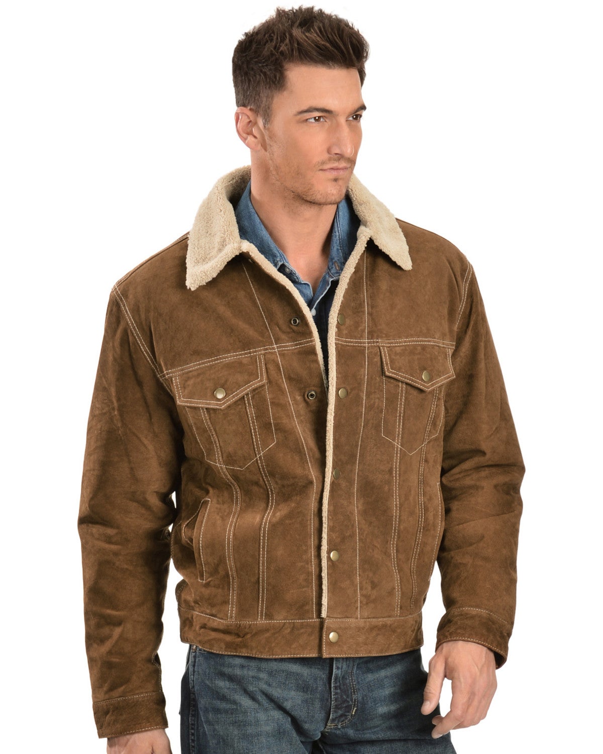 Scully Sherpa Lined Boar Suede Jacket Sheplers