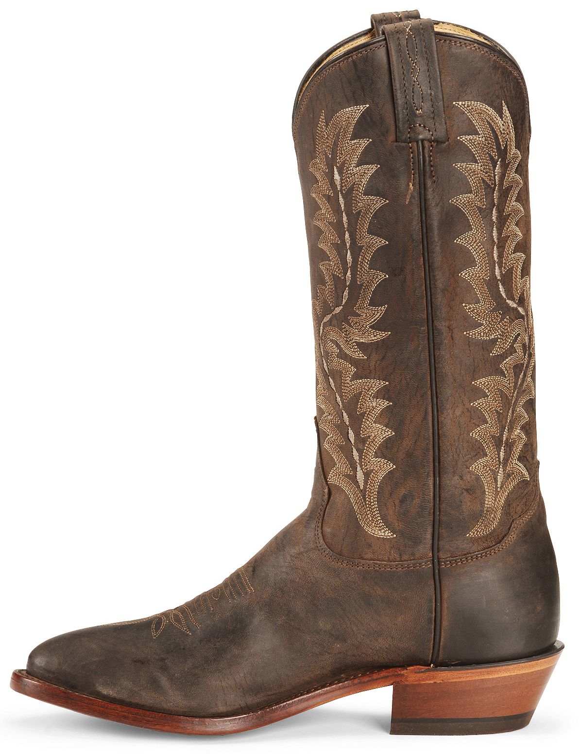 Tony Lama Chocolate Goat Skin Cowboy Boot Medium Toe Sheplers