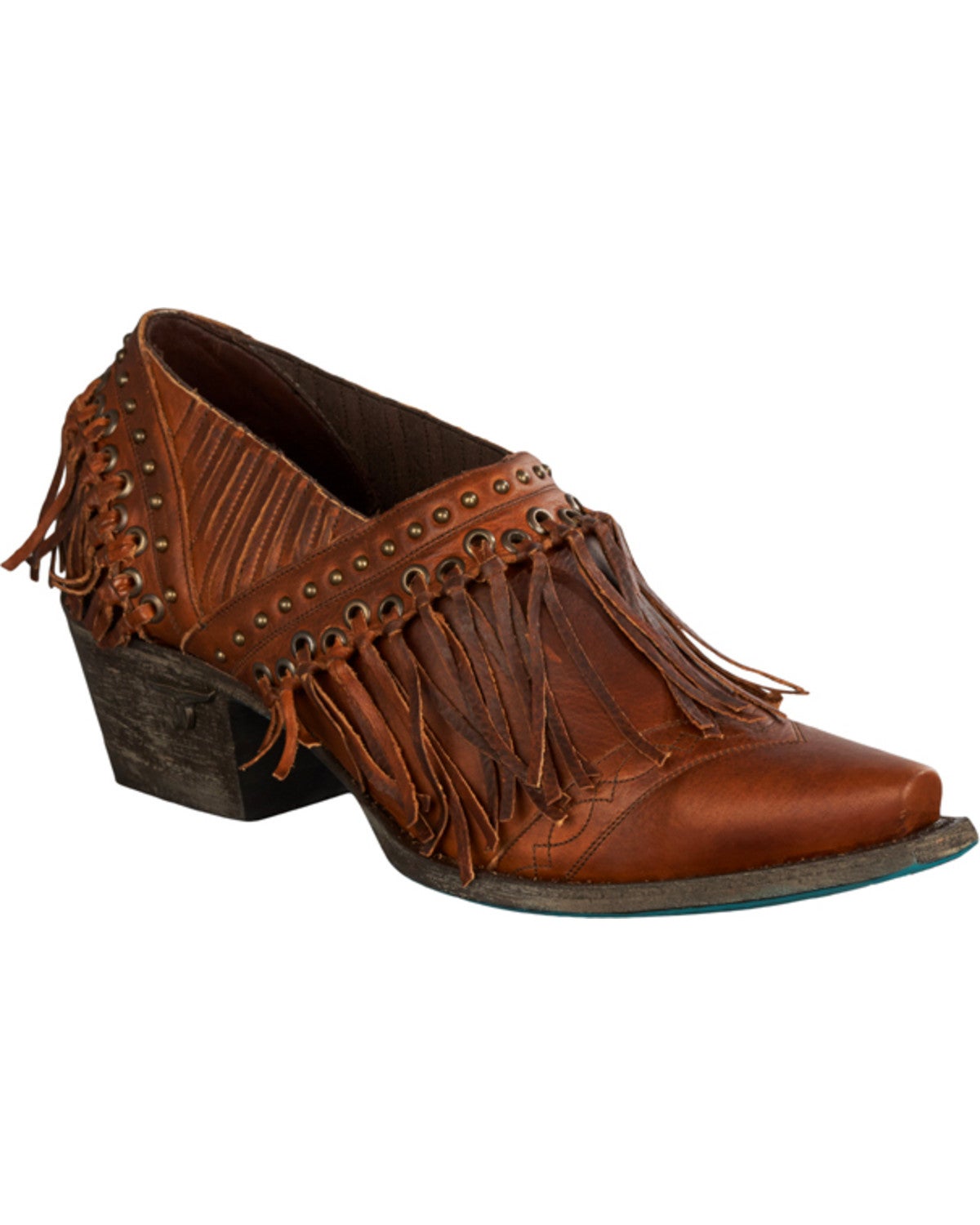 Lane Women's Brown Fringe Fries Shoes Snip Toe Sheplers