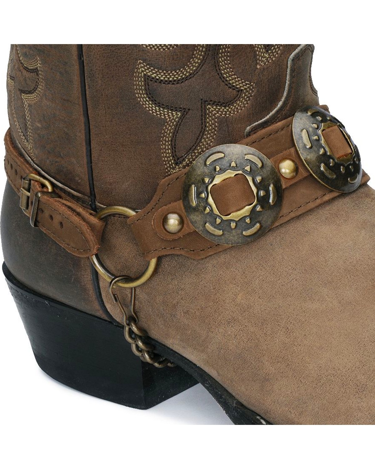 strap leather boots