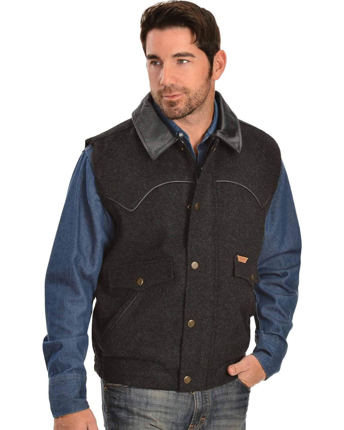 Powder River Outfitters Men's SnapFront Wool Vest Sheplers