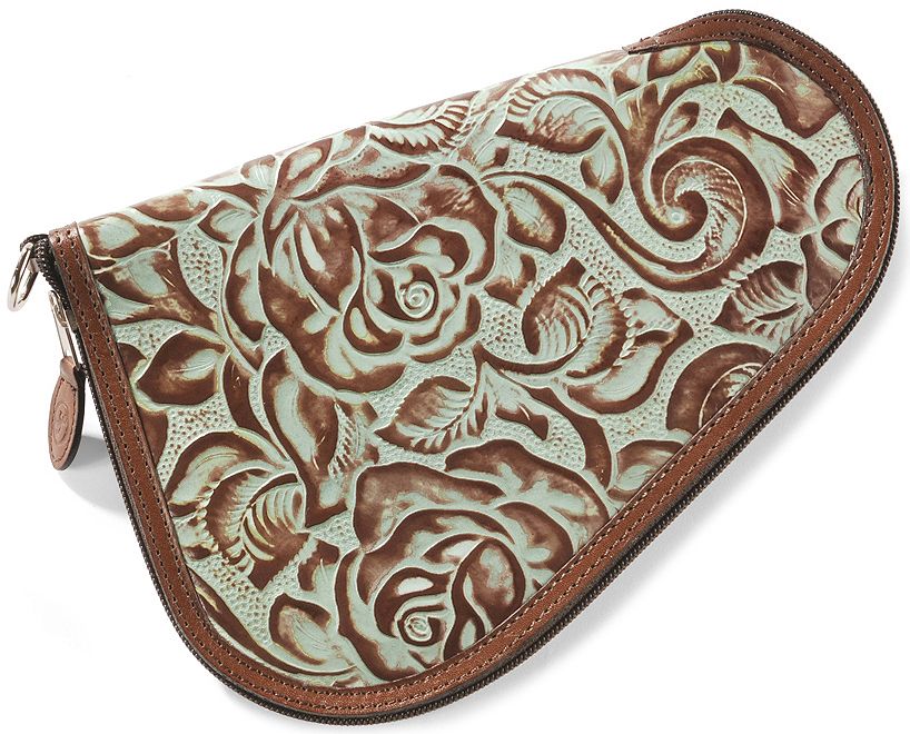 3D Small Floral Tooled Leather Pistol Case Sheplers