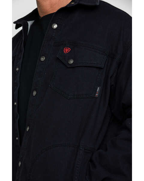 Image #4 - Ariat Men's FR Rig Shirt Work Jacket - Big , Black, hi-res