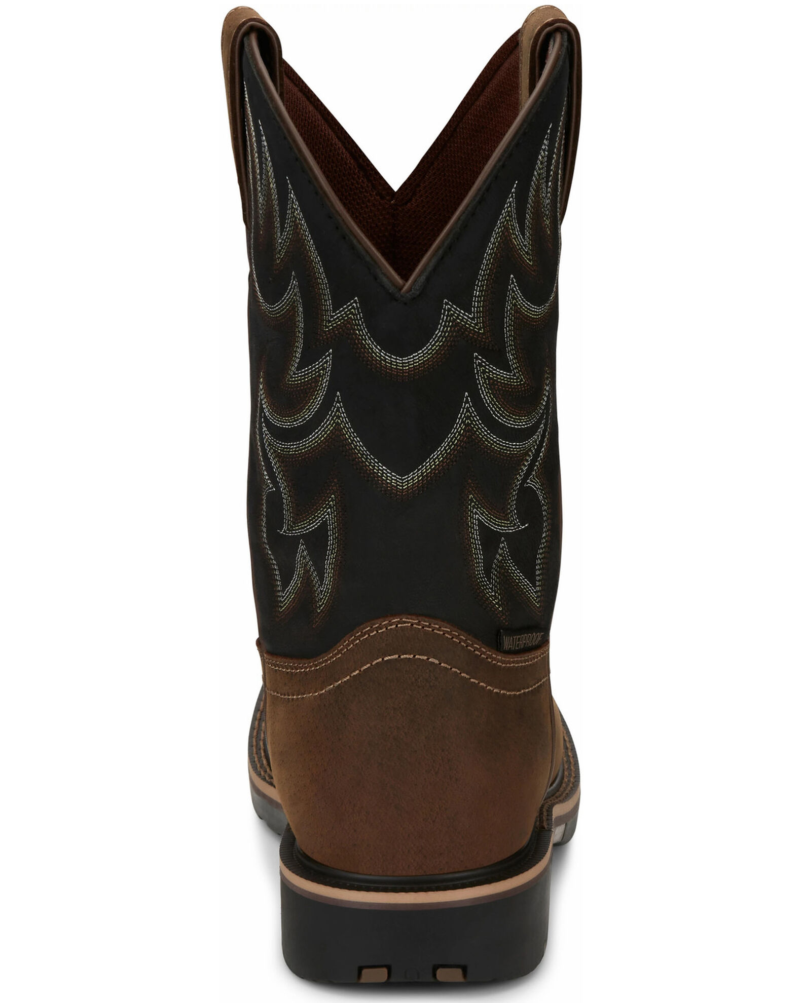 Image #4 - Justin Men's Fireman Black Western Boots - Square Toe, Tan, hi-res