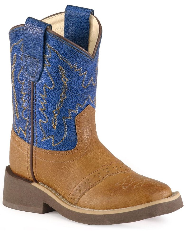 Old West Toddlers' Crepe Sole Cowboy Boots - Square Toe, Tan, hi-res