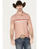 Image #1 - Hooey Men's Weekender Border Striped Polo, Light Pink, hi-res