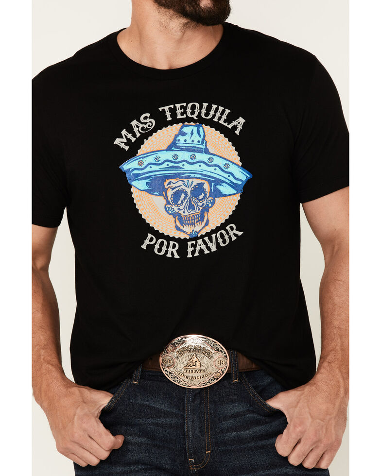 Moonshine Spirit Men's Mas Tequilla Graphic Short Sleeve T-Shirt , Black, hi-res