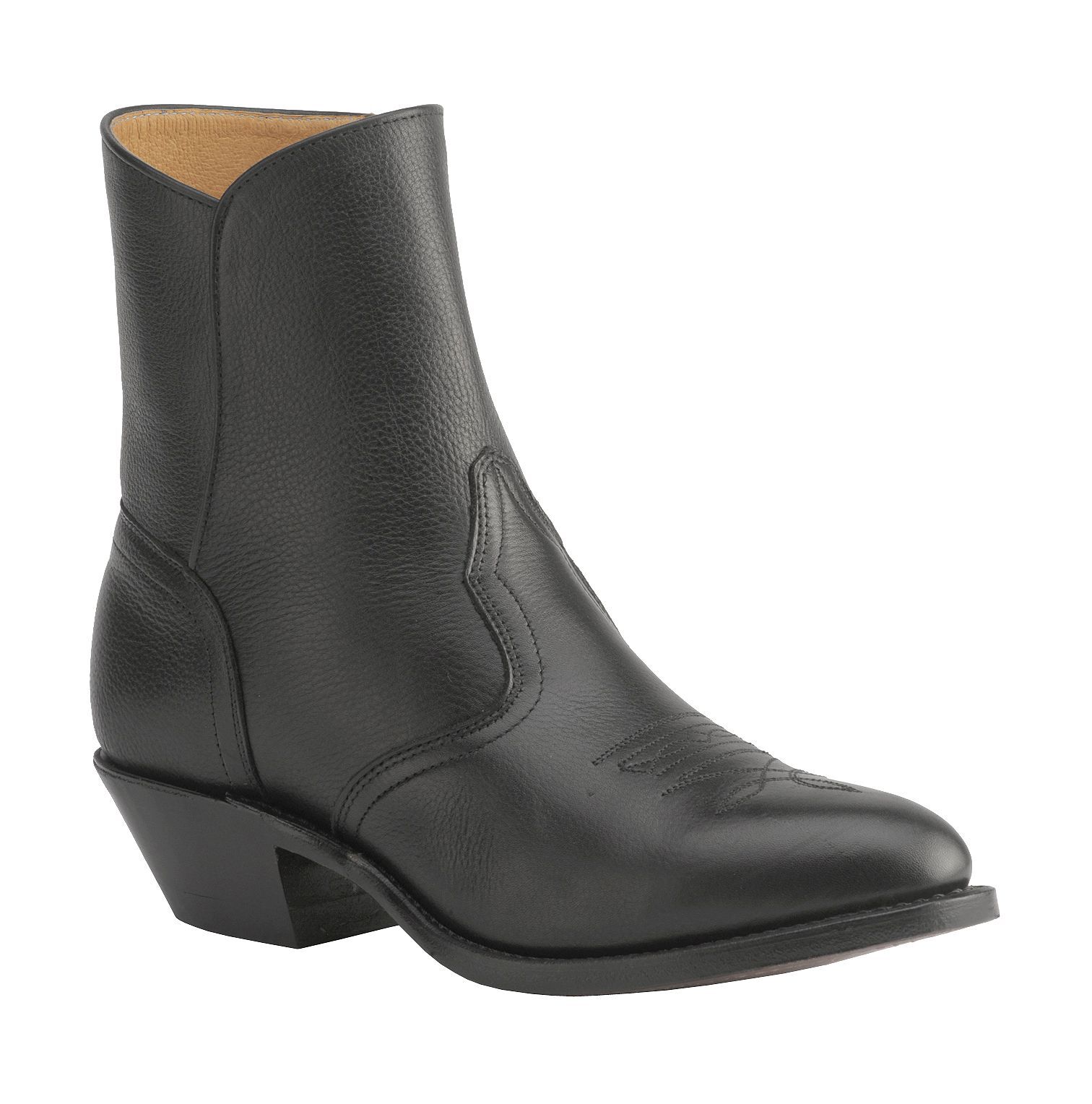 Boulet Men's Zipper Western Boots - Round Toe, Black, hi-res