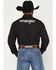 Image #4 - Wrangler Men's Solid Logo Long Sleeve Snap Western Shirt, Black, hi-res