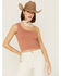 Image #1 - Fornia Women's Top One Cedar Wood One Shoulder Ribbed Cami Top, Mauve, hi-res