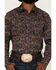 Cody James Men's Bandera Large Paisley Print Long Sleeve Snap Western Shirt , Brown, hi-res