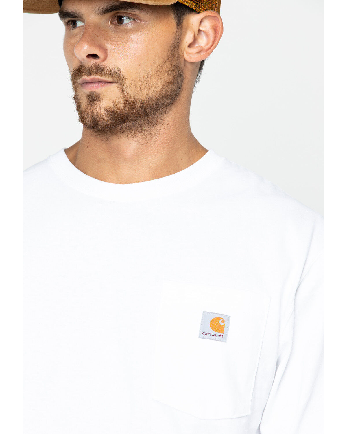 Image #5 - Carhartt Men's Workwear Long-Sleeve Pocket T-Shirt - Big, White, hi-res