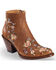 Image #1 - Shyanne Women's Millie Floral Embroidered Booties - Round Toe, Brown, hi-res